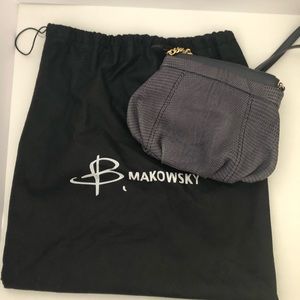 B. Makowsky purple snakeskin chain shoulder bag